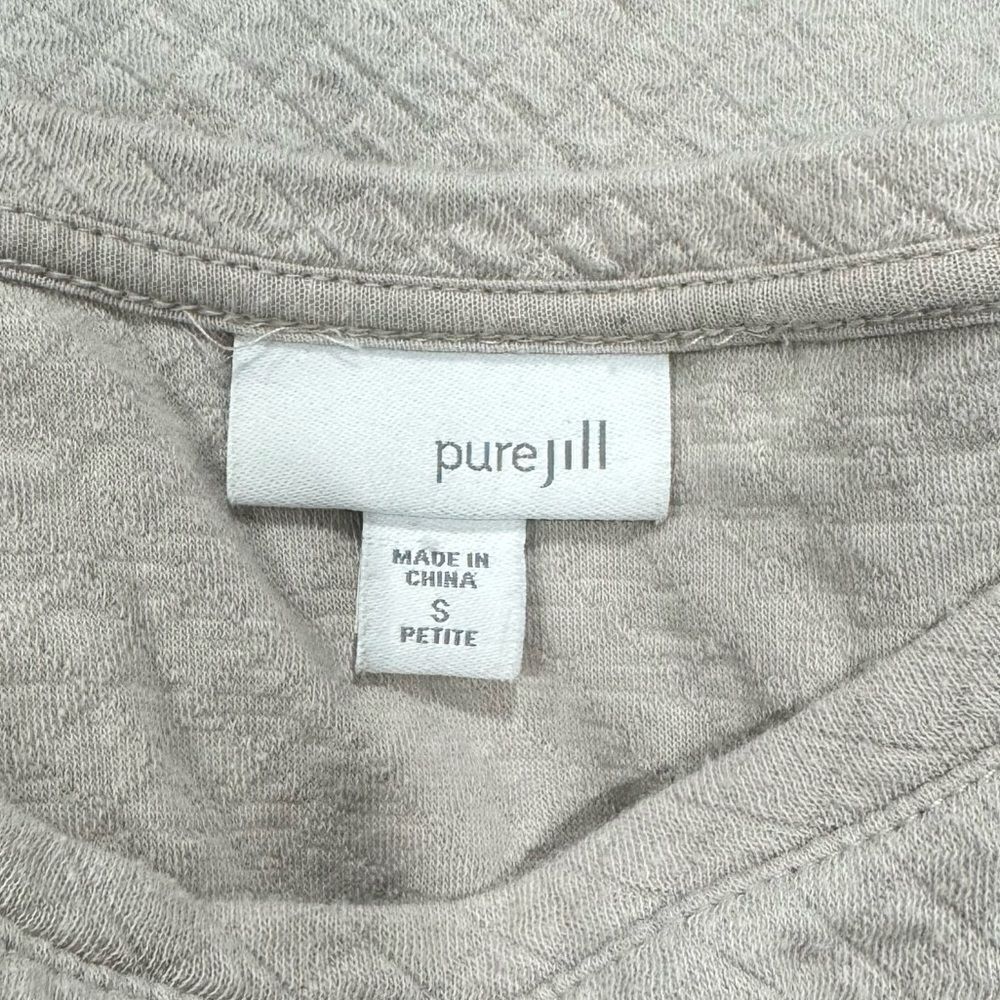 J Jill Pure Jill Grey Quilted Tunic Top Long Sleeve Women’s Small Petite - Picture 3 of 3